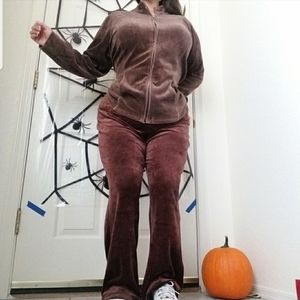 Plus size velour tracksuit